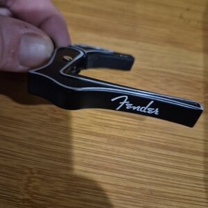 Fender Black Metal Guitar Capo with White Logo